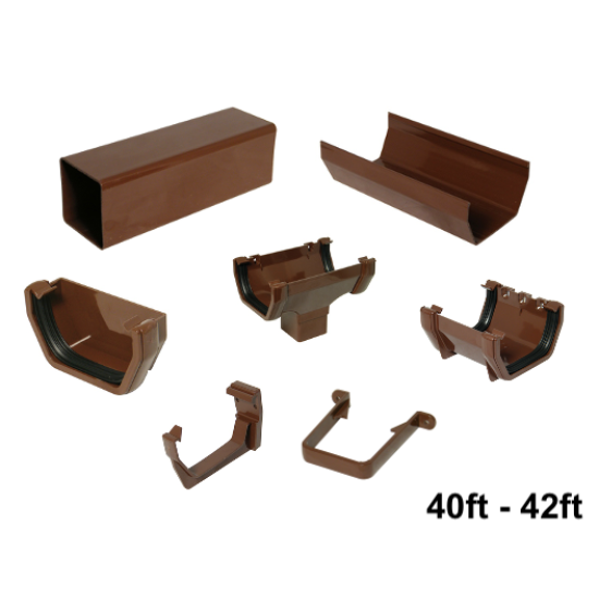 full-set-of-brown-square-line-guttering-40ft-42ft-square-line